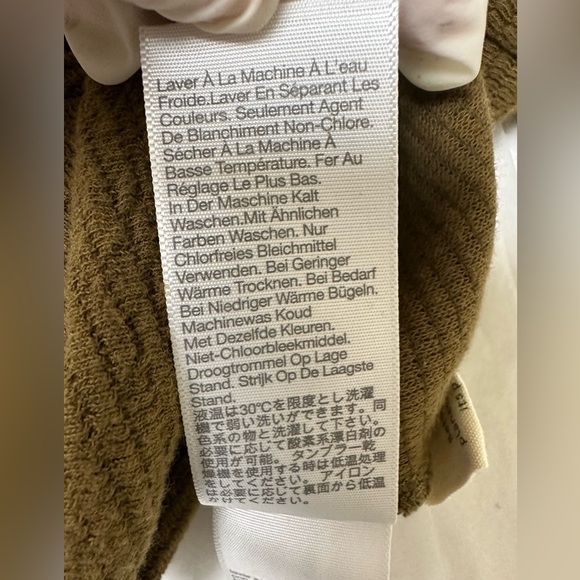 Madewell Olive Textured Puff Sleeve Pleated Statement Top 🌻 - Picture 5 of 6